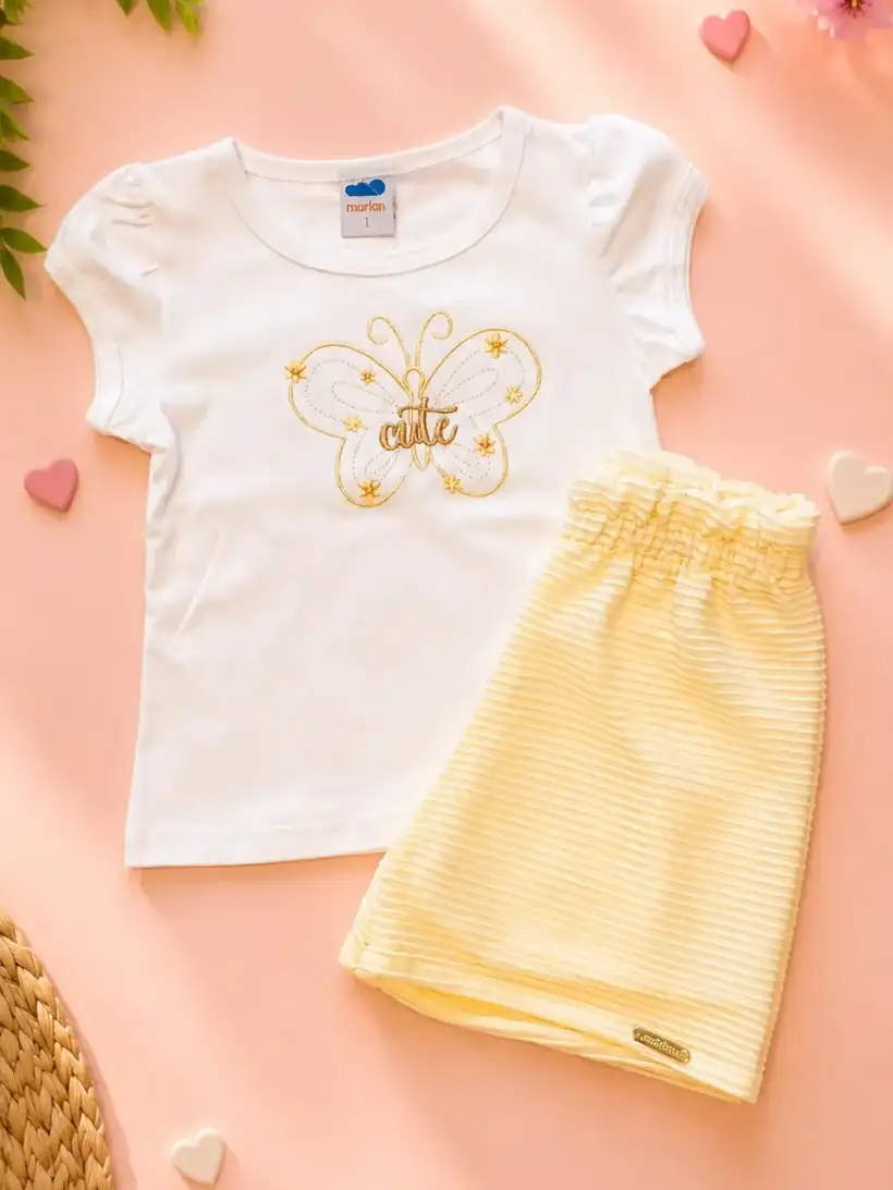 Conjunto T-shirt Borboleta